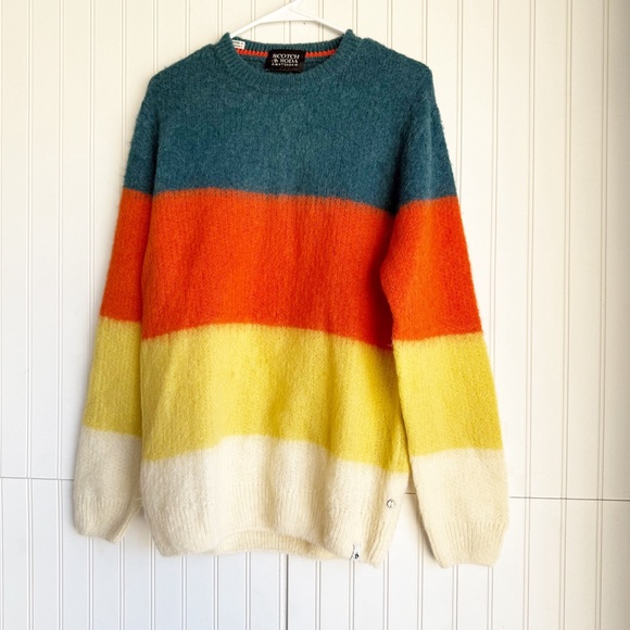 Scotch & Soda Size M Colorblocked Alpaca Crewneck Sweater - Picture 2 of 5
